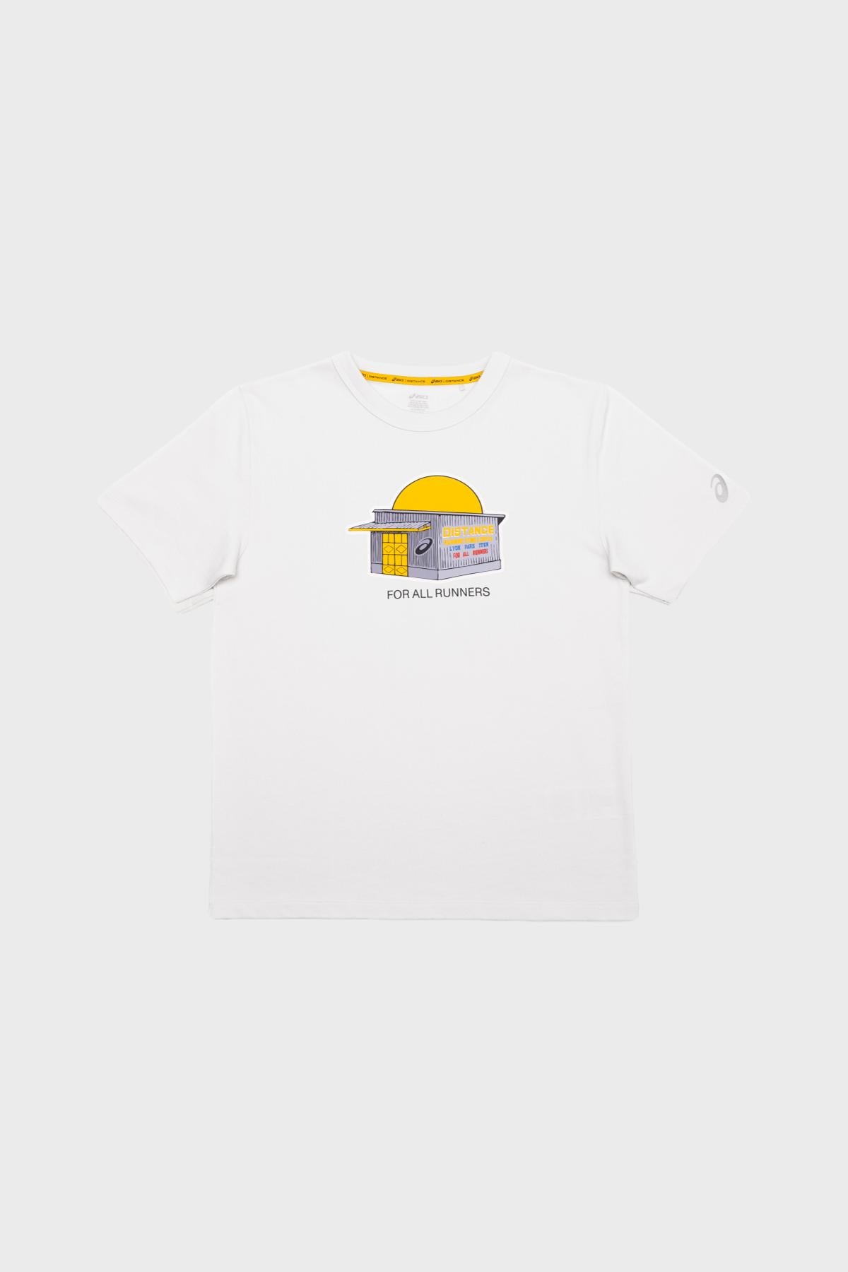 Distance x ASICS - COMFORT SS TOP Unisexe - Brilliant White