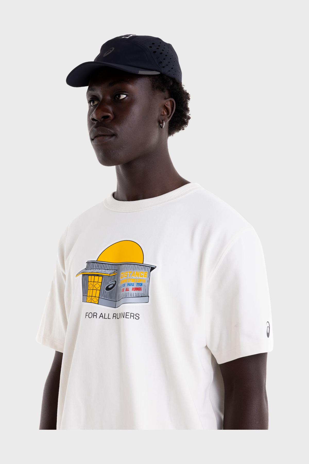 Distance x ASICS - COMFORT SS TOP Unisexe - Brilliant White